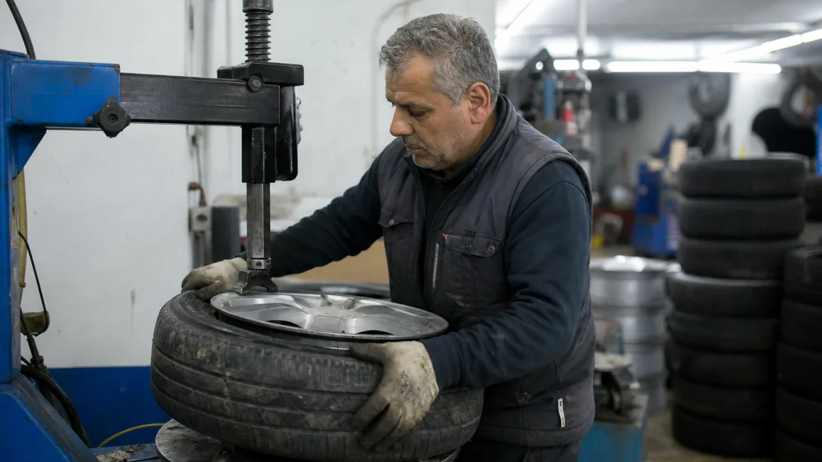 Emeksizler Oto Lastik ekibi dükkânda ve sahada